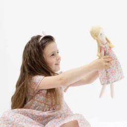 Grande Poupée De Tissu Fleurie Georgia 40 Cm Coton Bio Albetta® - Poupée Tissu Bio -Jouets En Peluche Soldes grande poupee de tissu fleurie georgia coton bio albetta poupee tissu bio coton lin 6