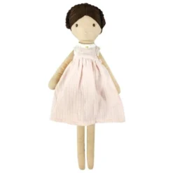 Grande Poupée Lin Robe De Mousseline Becky 40 Cm Coton Bio Albetta® - Poupée Tissu Bio