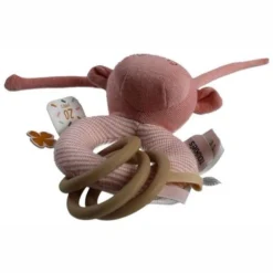 Hochet Attache Tétine & Anneau De Dentition Coton Bio & Caoutchouc Lola Rose Noukie's® - Bébé Bio -Jouets En Peluche Soldes hochet attache tetine anneau de dentition coton bio caoutchouc lola rose noukie s bebe bio 2