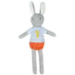 Lapin Peluche éponge De Coton Bio 1er Anniversaire 44cm Albetta® - Peluche Bio