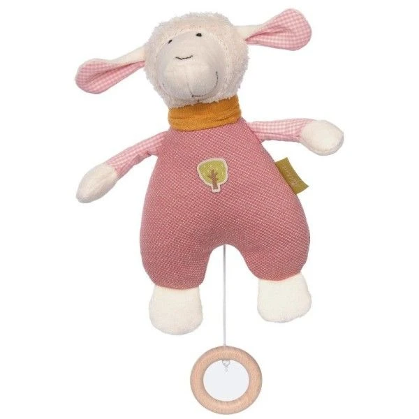 Peluche Musicale Bio Sigikid® Mouton Velours De Coton & Vichy Rose Green 22 Cm - Peluche Musicale Coton Bio 1 Peluche Musicale Bio Sigikid® Mouton Velours De Coton & Vichy Rose Green 22 Cm - Peluche Musicale Coton Bio
