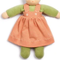 Poupée De Chiffon Nanchen® Natur Poupon 36cm Coton Bio (Kba) Verte Robe Orangé - Poupée Bio -Jouets En Peluche Soldes poupee de chiffon nanchen natur poupon coton bio kba verte robe orange poupee bio 2