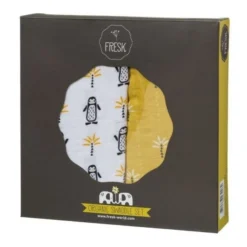 Set De Deux Langes 70cm Coton Bio Pingouin Fresk® -Lange Coton Bio