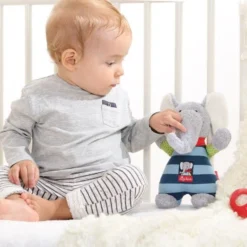 Doudou Peluche Musicale Elephant Coton Lolo Lombardo22cm Sigikid® - Doudou écologiques -Jouets En Peluche Soldes sigikid doudou peluche musicale elephant coton lolo lombardo doudou ecologiques 4