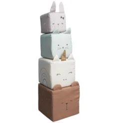 Cubes D'activité En Tissus Doux Animaux Fabelab® Coton Bio GOTS-Jouet Bio Scandinave